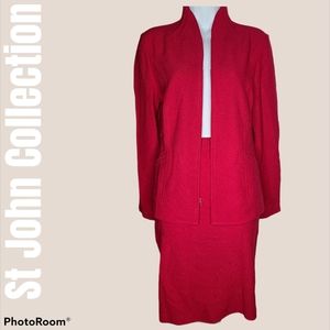 EUC St John Collection Santana Knit Skirt Suit